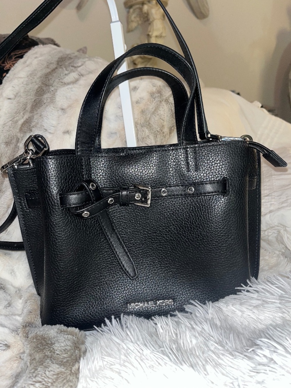 Michael Kors Emilia Small Pebbled Leather Satchel